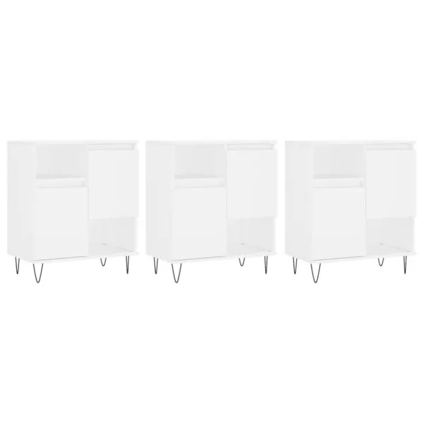 Servante, 3 piese, alb, lemn prelucrat