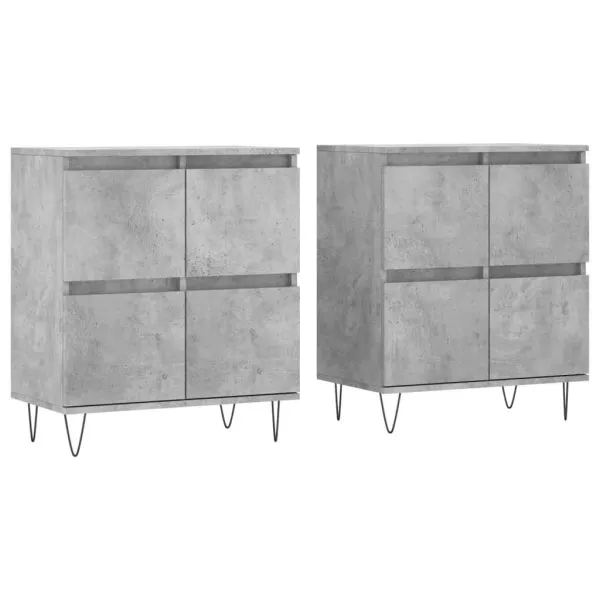 Servante, 2 piese, gri beton, lemn prelucrat