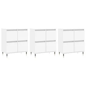 Servante, 3 piese, alb, lemn prelucrat