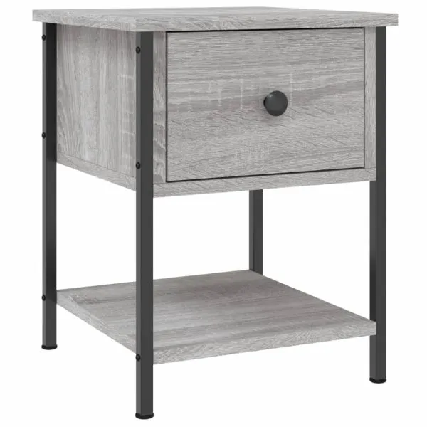 Noptiere, 2 buc., gri sonoma, 34×35,5×45 cm, lemn compozit