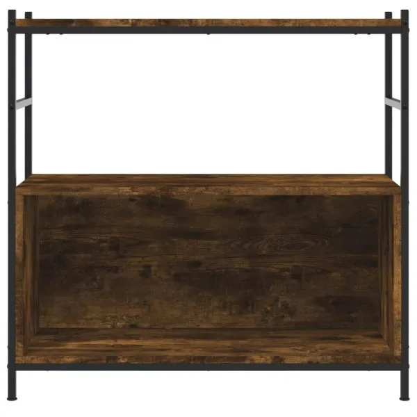 Raft de cărți stejar afumat 80x30x78,5cm lemn prelucrat și fier
