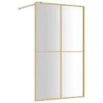 Paravan de duș walk-in auriu 115×195 cm sticlă ESG transparentă