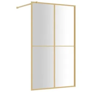 Paravan de duș walk-in auriu 115×195 cm sticlă ESG transparentă