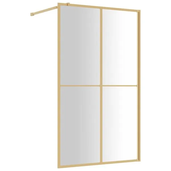 Paravan de duș walk-in auriu 115×195 cm sticlă ESG transparentă