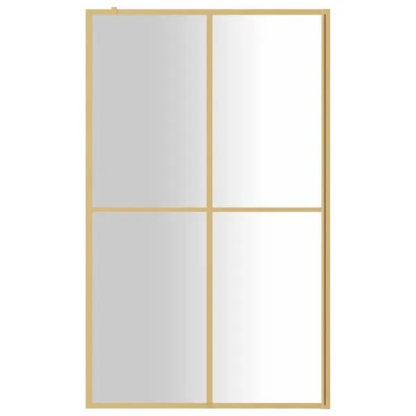 Paravan de duș walk-in auriu 115×195 cm sticlă ESG transparentă