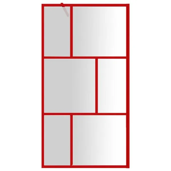 Paravan duș walk-in, roșu, 100×195 cm, sticlă ESG transparentă