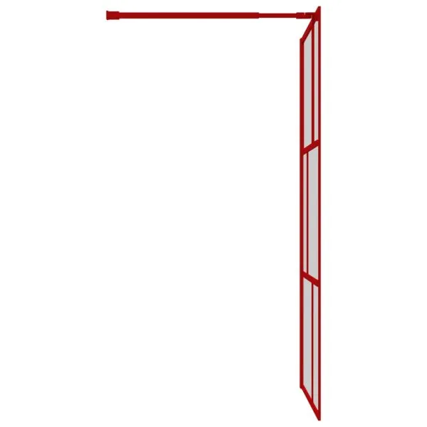 Paravan duș walk-in, roșu, 100×195 cm, sticlă ESG transparentă