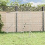 Padoc de exterior pentru câini argintiu 8x8x2 m oțel galvanizat