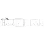 Padoc exterior cu acoperiș argintiu 10x8x2,5 m oțel galvanizat