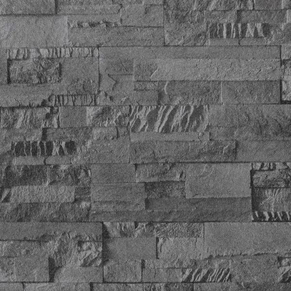 Tapet 3D, aspect piatră negru, 10×0,53 m, nețesut