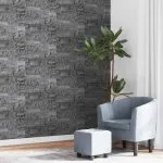 Tapet 3D, aspect piatră negru, 10×0,53 m, nețesut