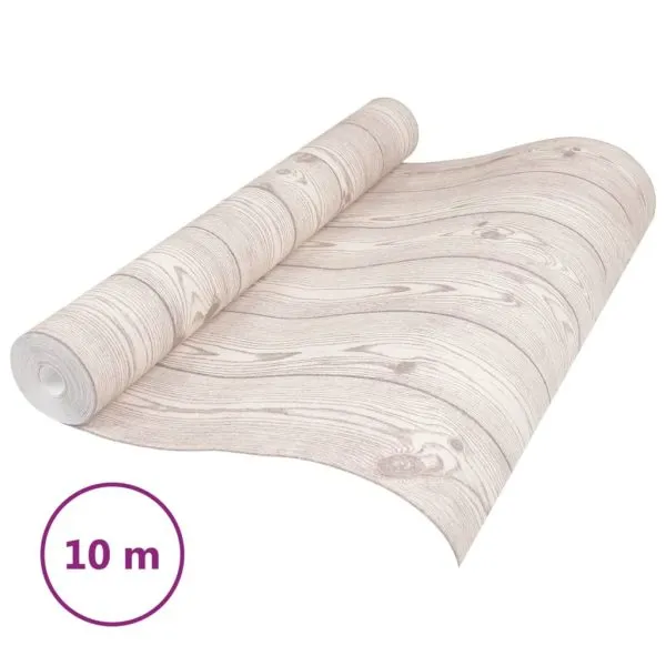 Tapet 3D, model lemn, gri, 10×0,53 m, nețesut