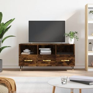 Dulap TV stejar afumat, 102x36x50 cm, lemn prelucrat