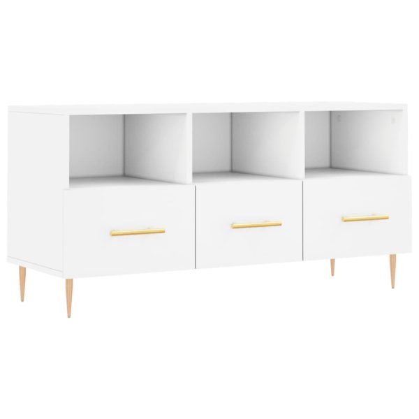 Dulap TV, alb, 102x36x50 cm, lemn prelucrat