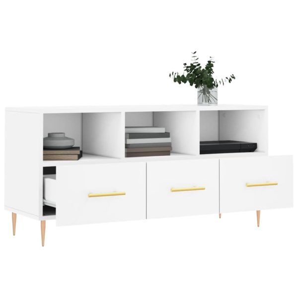Dulap TV, alb, 102x36x50 cm, lemn prelucrat