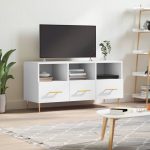 Dulap TV, alb, 102x36x50 cm, lemn prelucrat
