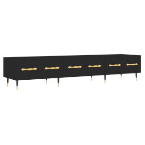 Dulap TV, negru, 150x36x30 cm, lemn prelucrat