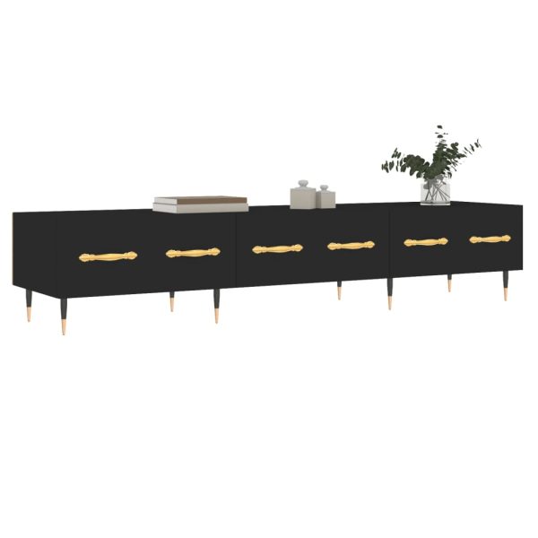 Dulap TV, negru, 150x36x30 cm, lemn prelucrat