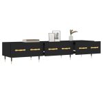 Dulap TV, negru, 150x36x30 cm, lemn prelucrat