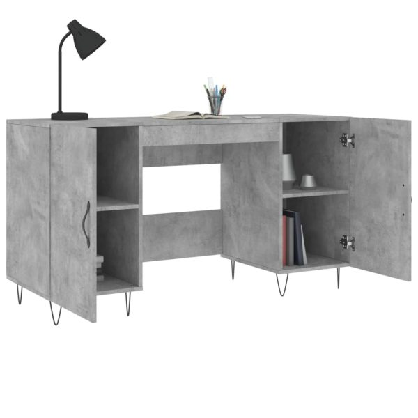 Birou, gri beton, 140x50x75 cm, lemn compozit