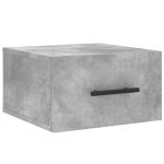 Noptieră de perete, gri beton, 35x35x20 cm