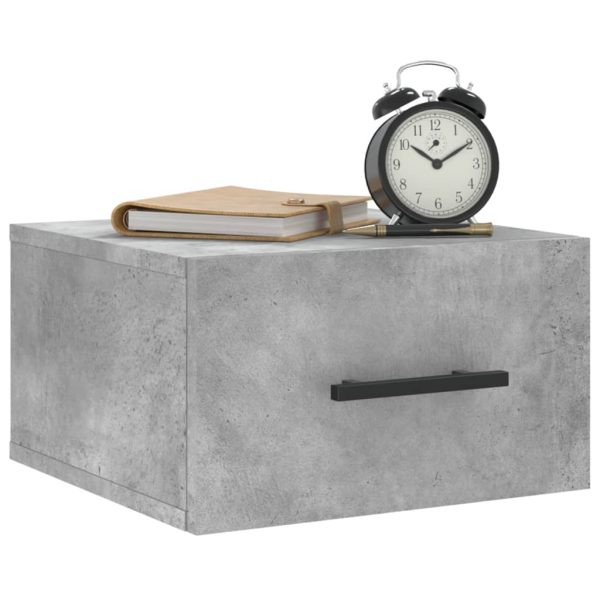 Noptieră de perete, gri beton, 35x35x20 cm