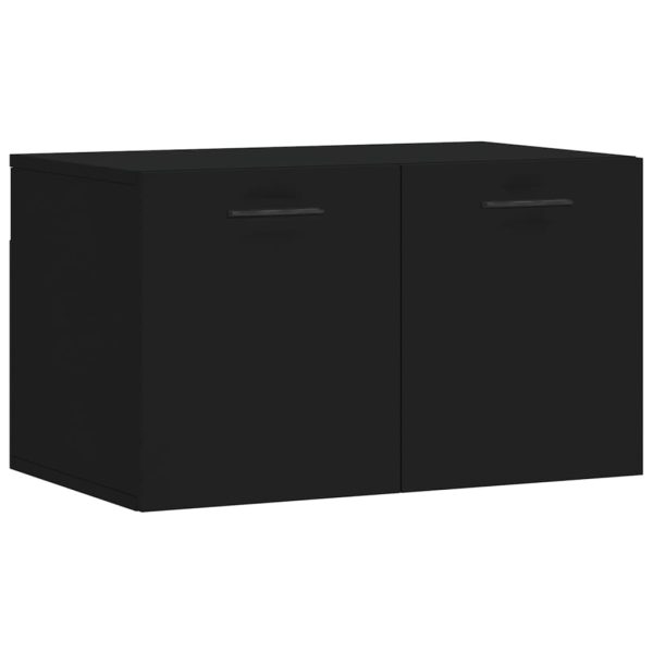 Dulap de perete, negru, 60×36,5×35 cm, lemn prelucrat