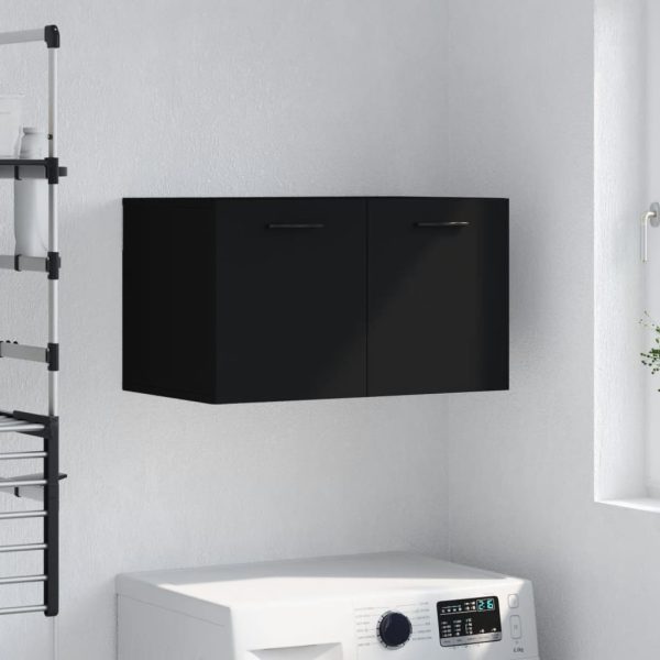 Dulap de perete, negru, 60×36,5×35 cm, lemn prelucrat