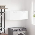 Dulap de perete, alb, 80×36,5×35 cm, lemn compozit
