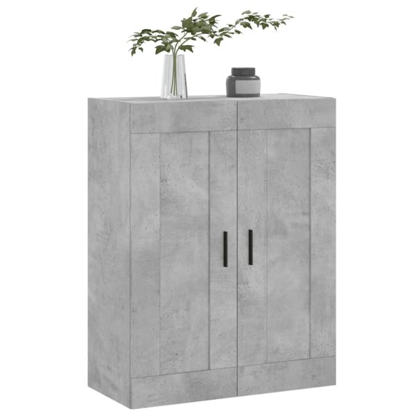 Dulap pe perete, gri beton, 69,5x34x90 cm, lemn prelucrat