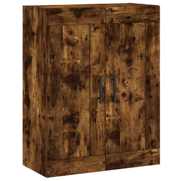 Dulap pe perete, stejar afumat, 69,5x34x90 cm, lemn prelucrat