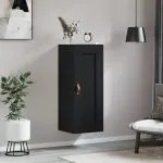 Dulap de perete, negru, 34,5x34x90 cm, lemn prelucrat