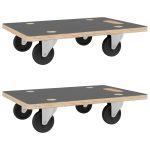Cărucioare transport 2 buc dreptunghiulare 80x55x11,5 cm 250 kg