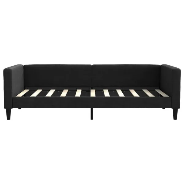 Cadru de pat, negru, 90×190 cm, material textil