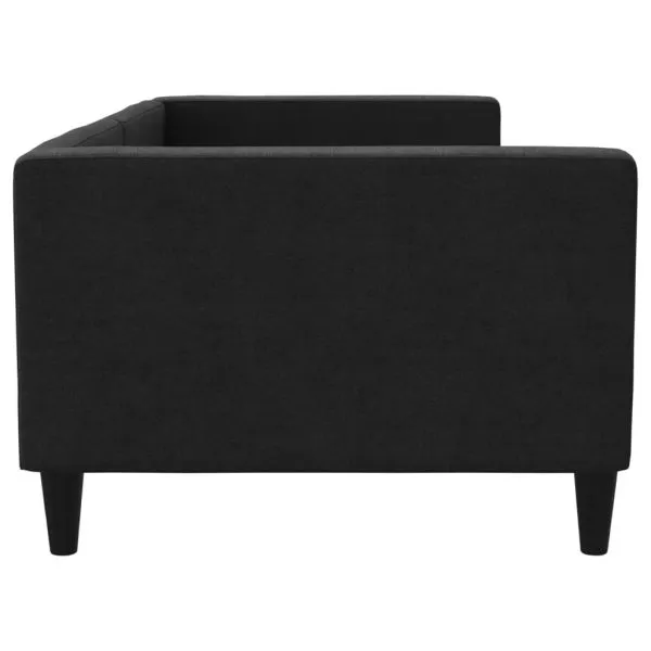 Cadru de pat, negru, 90×190 cm, material textil