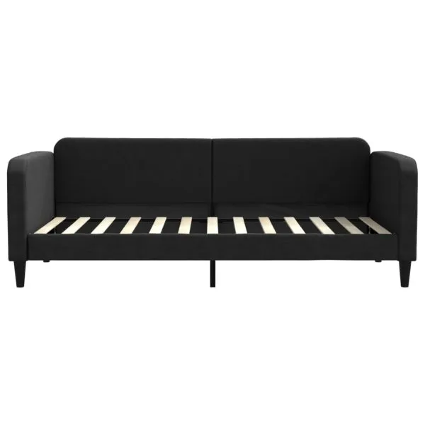 Pat de zi, negru, 90×200 cm, material textil