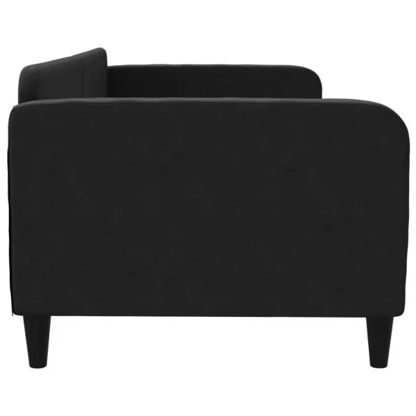 Pat de zi, negru, 90×200 cm, material textil
