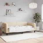 Pat de zi, crem, 90×200 cm, material textil