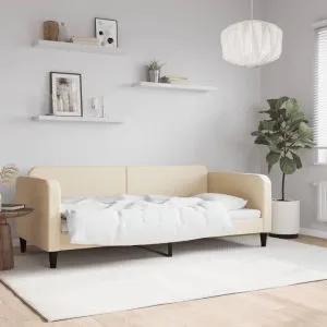 Pat de zi, crem, 90×200 cm, material textil