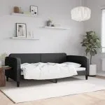 Cadru de pat, negru, 100 x 200 cm, material textil