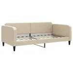 Cadru de pat, crem, 100 x 200 cm, material textil