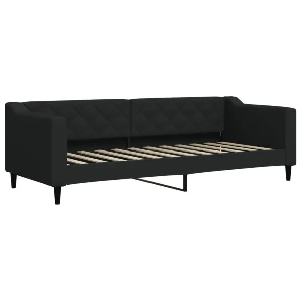Pat de zi, negru, 80×200 cm, material textil