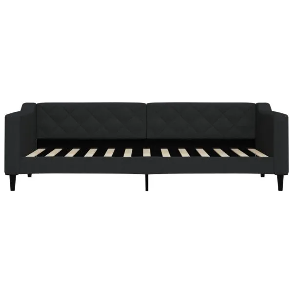 Pat de zi, negru, 80×200 cm, material textil