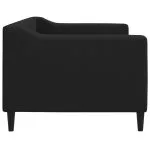 Pat de zi, negru, 80×200 cm, material textil