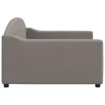 Cadru de pat, gri taupe, 100 x 200 cm, material textil