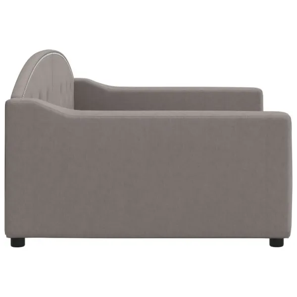 Cadru de pat, gri taupe, 100 x 200 cm, material textil