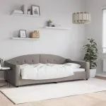 Cadru de pat, gri taupe, 100 x 200 cm, material textil