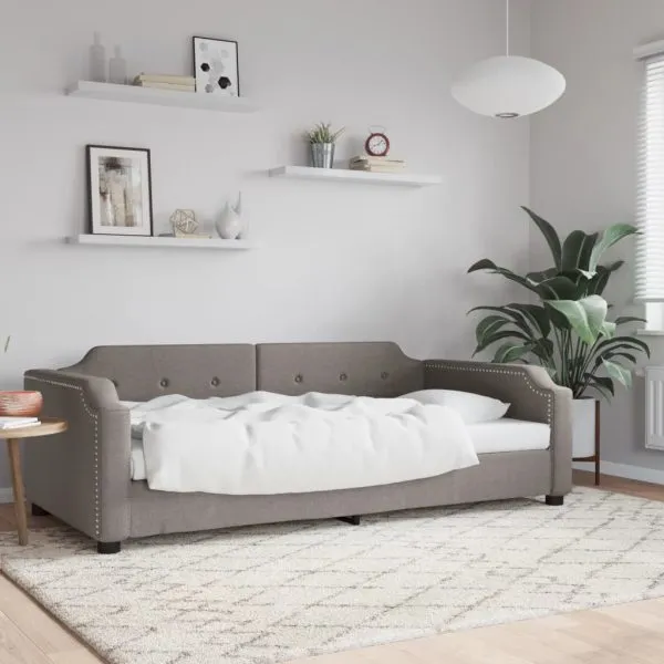 Pat de zi, gri taupe, 80×200 cm, material textil