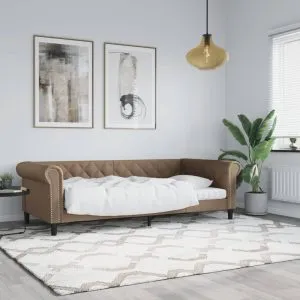 Cadru de pat, cappuccino, 90×200 cm, piele ecologică