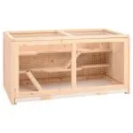Cușcă pentru hamsteri, 89,5x45x45 cm, lemn masiv de brad